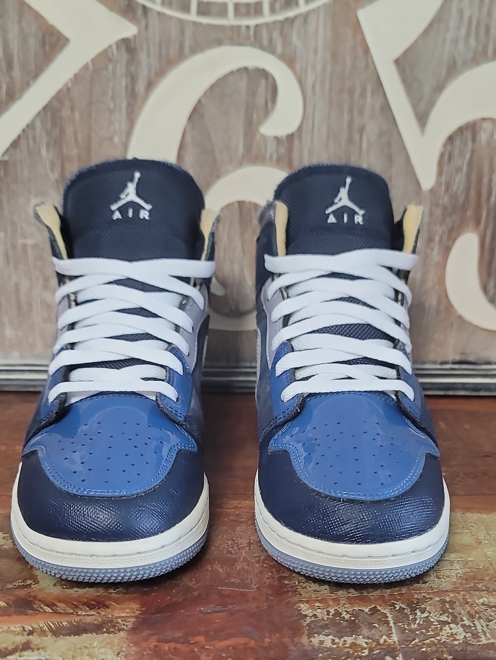Nike Air Jordan 1 Mid (Special Edition) Craft 'Obsidian' Wmns 7.5 Great Cond. - Picture 5 of 16